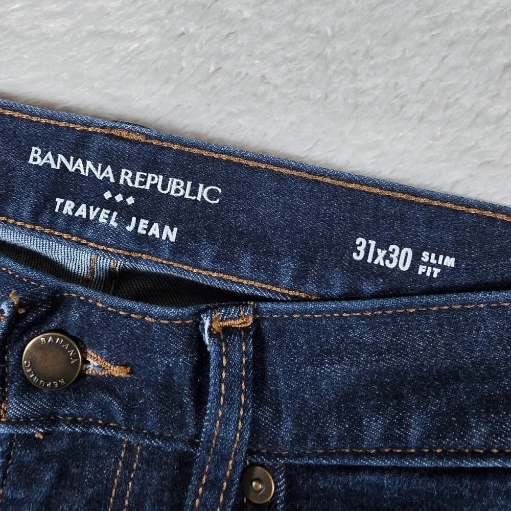 Banana Republic Travel Jean Mens 31x30 Blue Stretch Slim Fit 886626-00